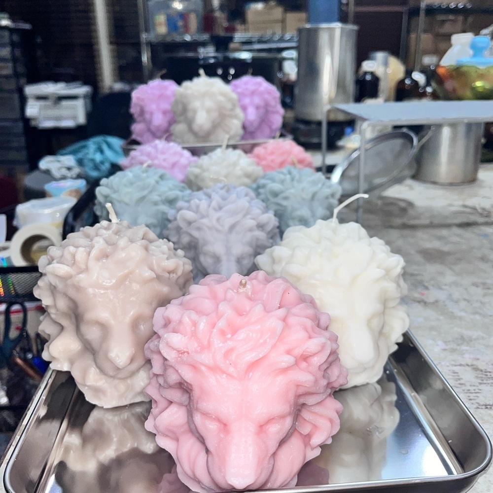 EnZebra Lion Head luxury candle Multiple Color Options The Mane Event